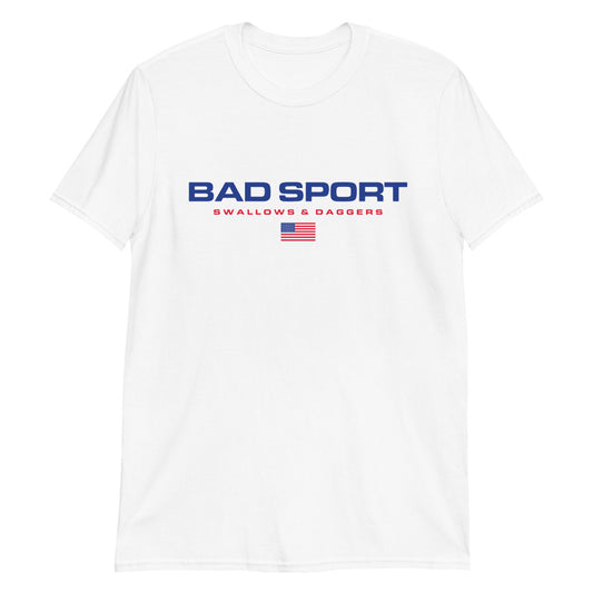 Bad Sport Unisex T-Shirt by Swallows N Daggers