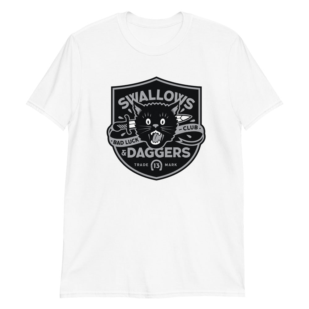 Bad Luck Club Unisex T-Shirt by Swallows N Daggers